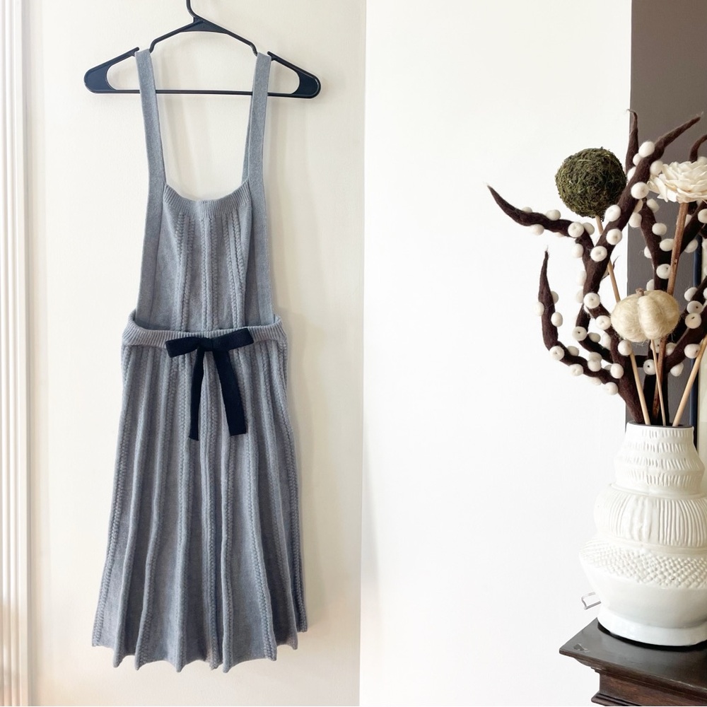 One Child Blue Knit Pinafore Overall Pleated Dress | Size 14